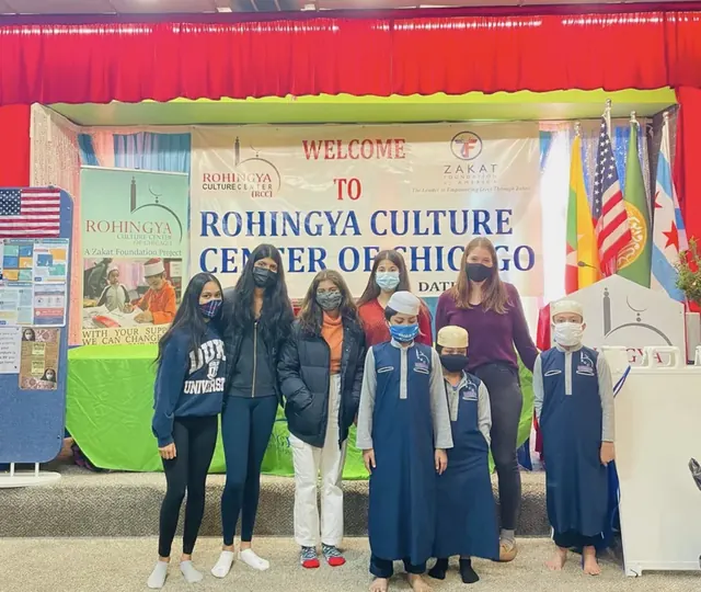 Volunteers at the Rohingya Culture Center of Chicago
